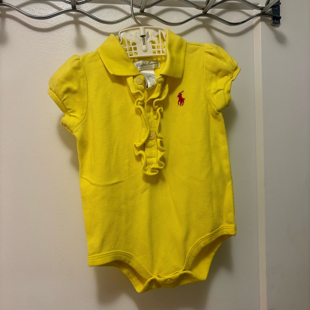 Ralph Lauren Bright Yellow Kids Polo Onesie